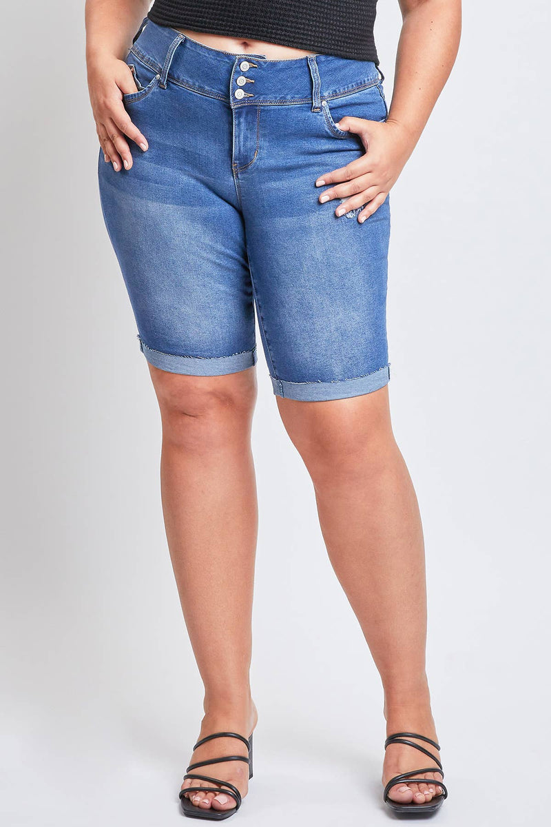 Hazel Blues® | WannaBettaButt Cuffed Raw Bermuda Short