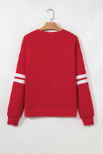 Hazel Blues® |  Evergreen Varsity Striped Detail Drop Shoulder Oversized Sweatshirt