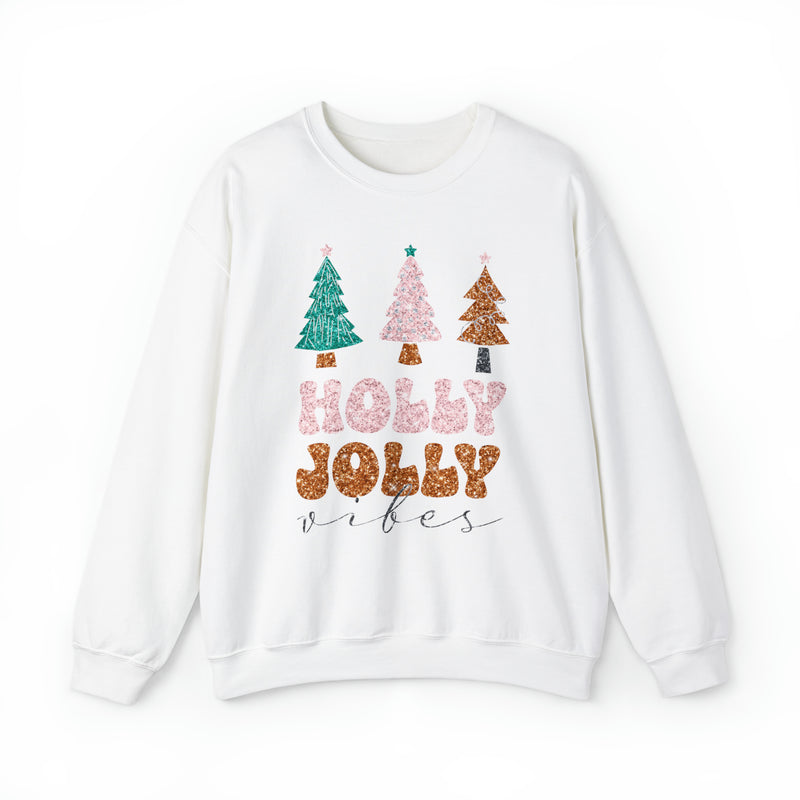 3Blues Designs |   Hazel Blues® |  Holly Jolly Faux Glitter Chenille Crewneck Sweatshirt