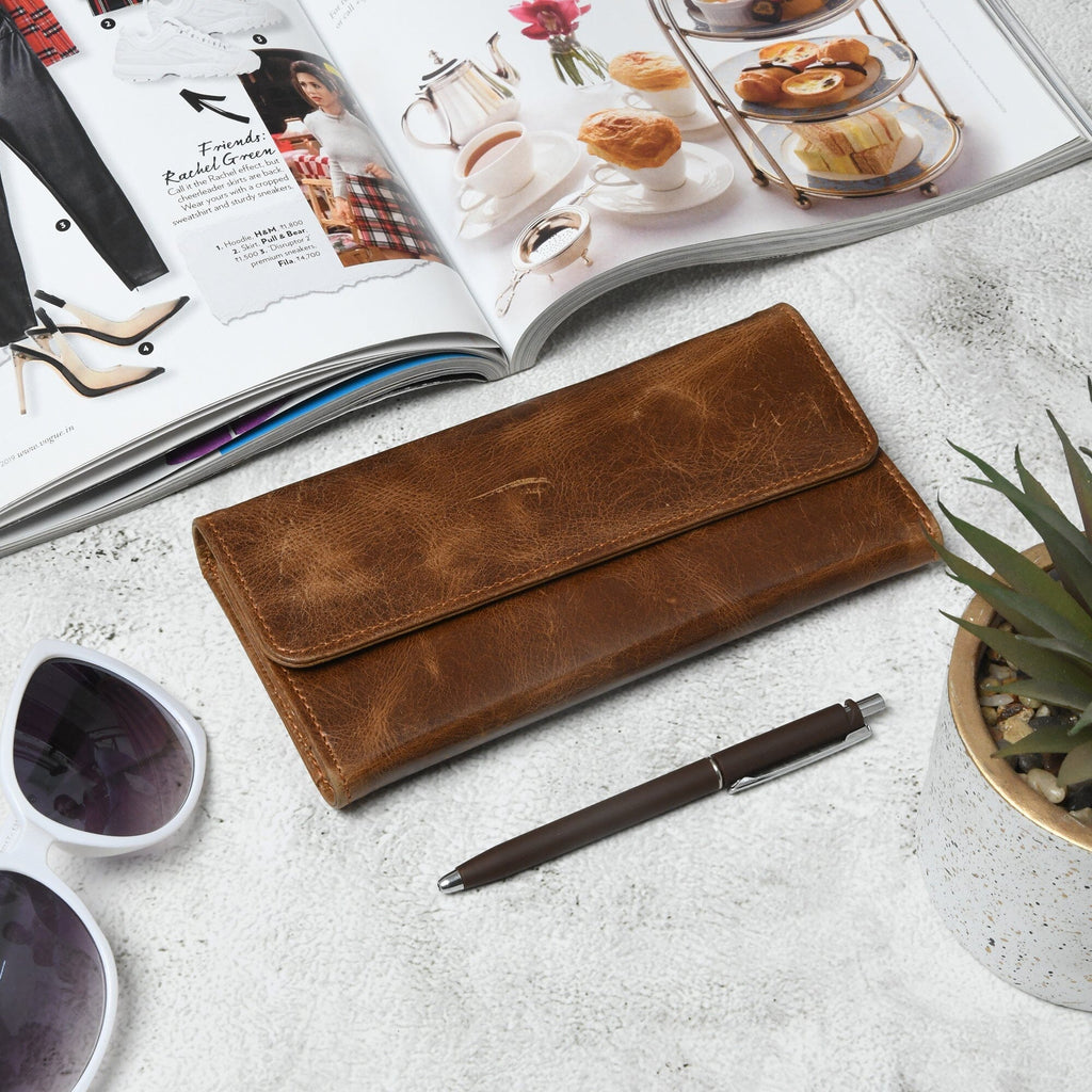 Ellison Tan Brown Leather Wallet