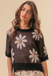 Hazel Blues® |  BiBi Floral Pattern Slit Sweater