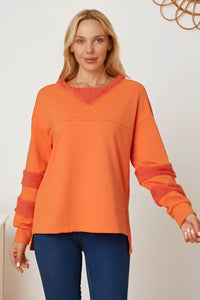 Hazel Blues® |  High-Low Round Neck Long Sleeve Sweatshirt