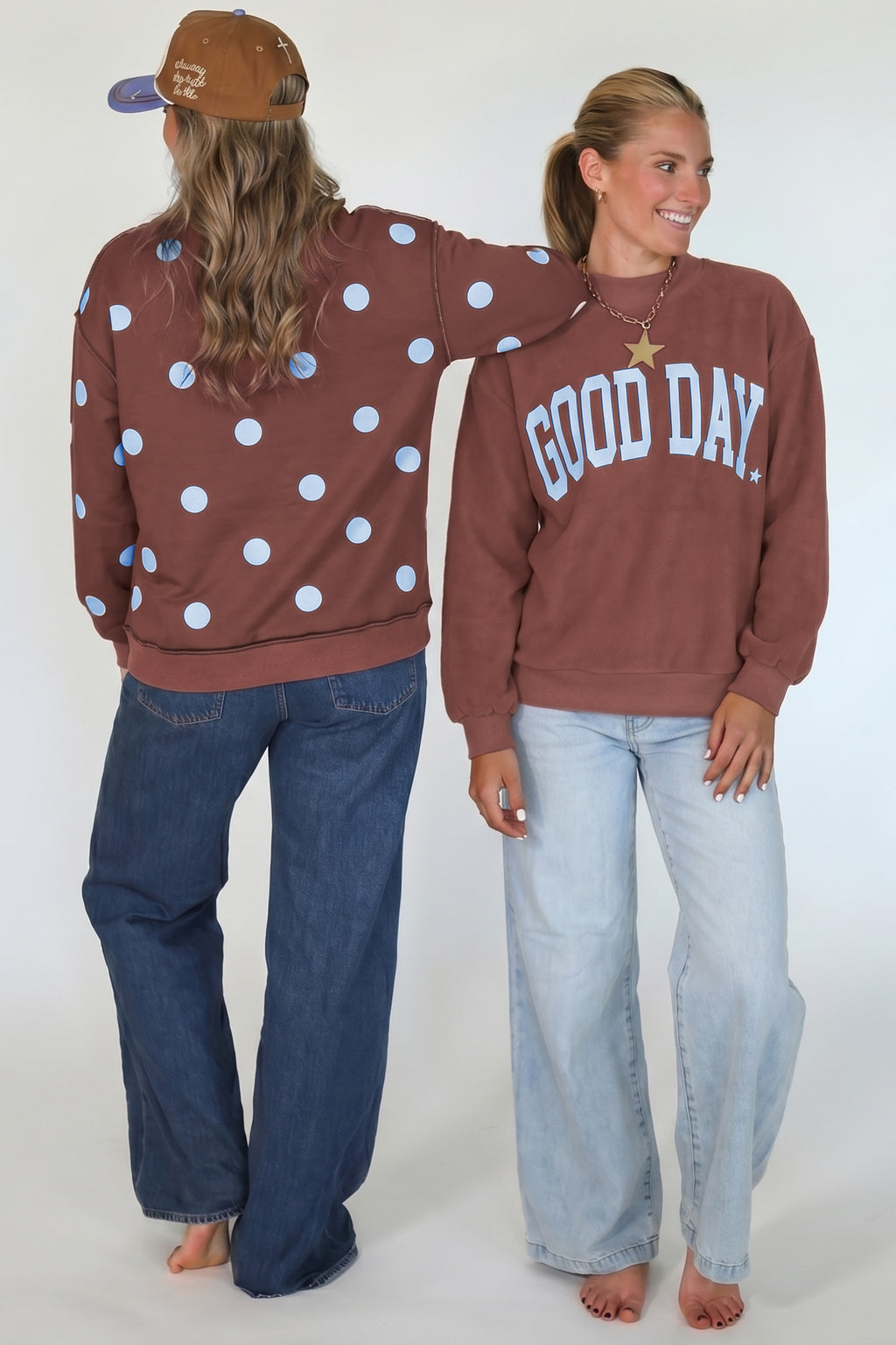 GOOD DAY Reversible Polka Dot Sweatshirt