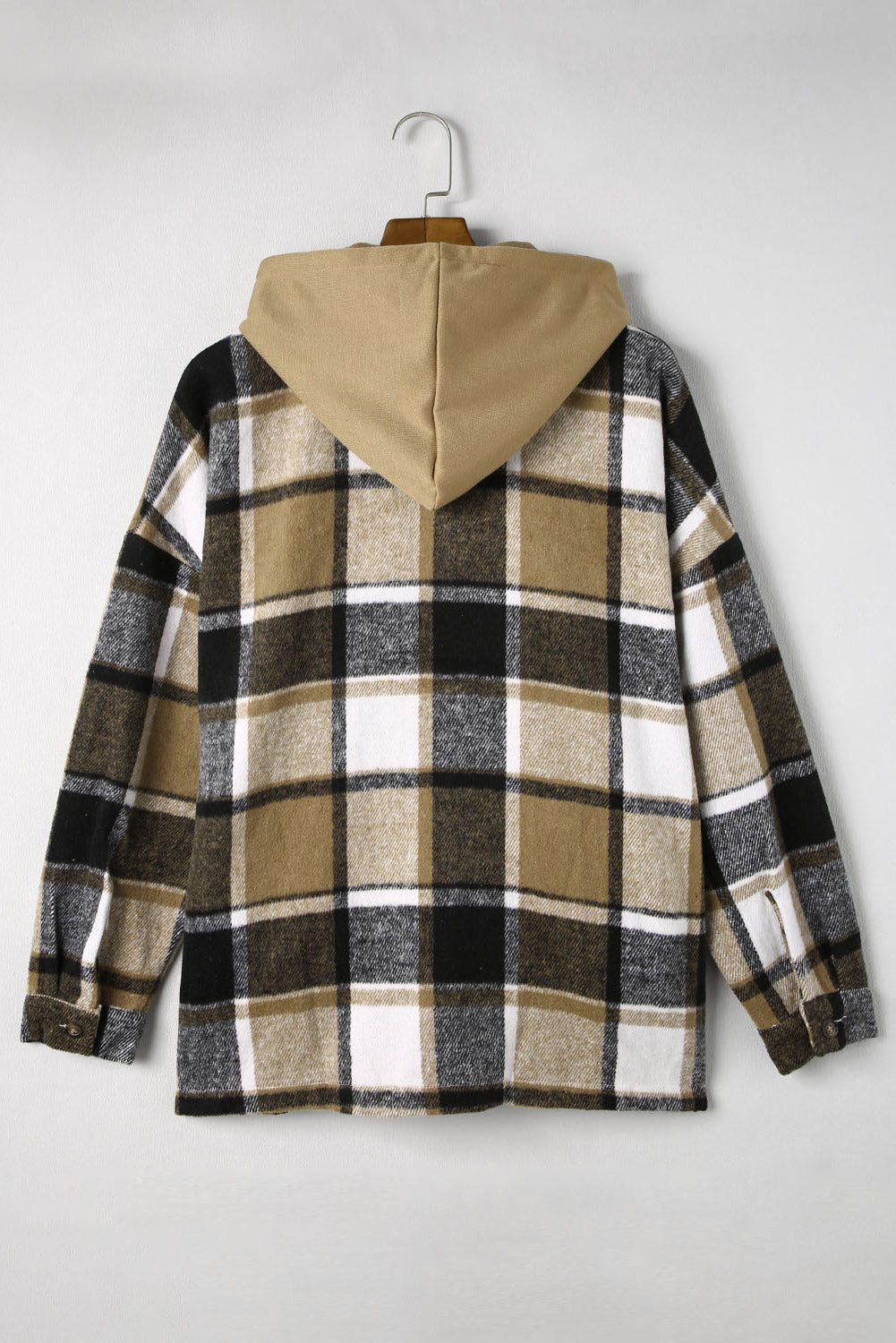 Hazel Blues® |  Plaid Button Up Hooded Shacket