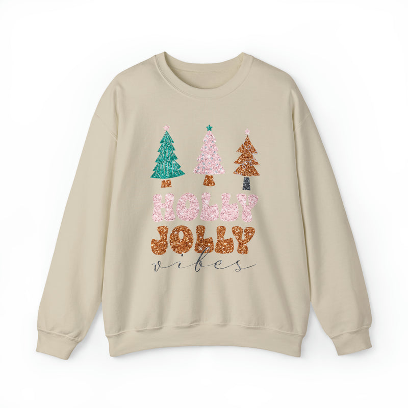 3Blues Designs |   Hazel Blues® |  Holly Jolly Faux Glitter Chenille Crewneck Sweatshirt