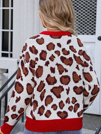 Hazel Blues® |  Leopard Round Neck Long Sleeve Sweater