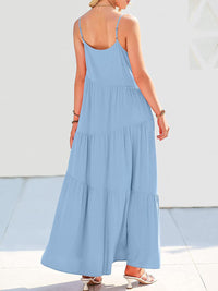 Hazel Blues® |  Ruched Tiered Spaghetti Strap Dress