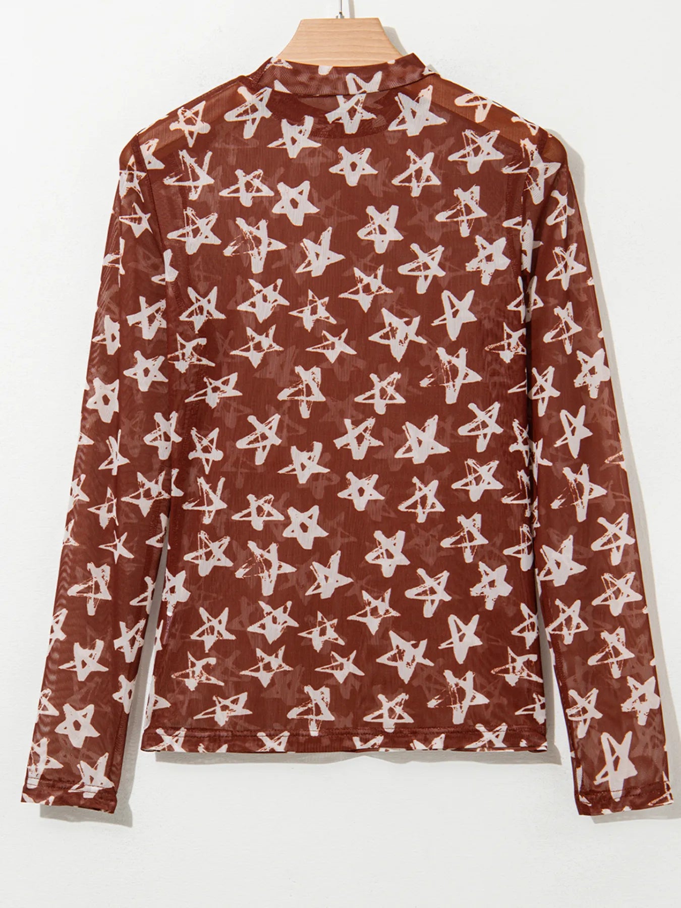 Star Print Long Sleeve Mock Neck Top – Hazel Blues®