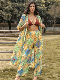 Hazel Blues® |  Printed Half Sleeve Top and Wide Leg Pants Set