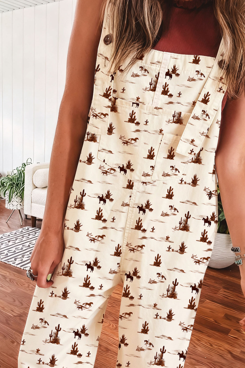 Hazel Blues® |  Wild West Overalls | Western Button Front Overalls