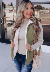 Fuzzy Zip Up Vest Coat with Pockets