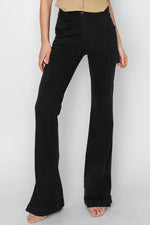 Hazel Blues® |  RISEN High Rise Side Slit Cargo Bootcut Jeans