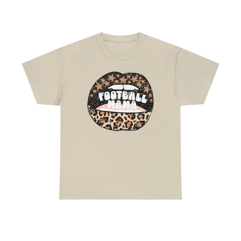 Hazel Blues® |  Football Mama Leopard Lips Tee