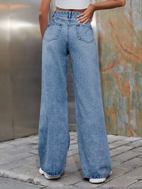 Hazel Blues® |  Distressed Wide Leg Jeans with Pockets