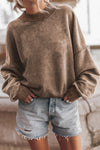 Hazel Blues® |  Mock Neck Dropped Shoulder Sweatshirt