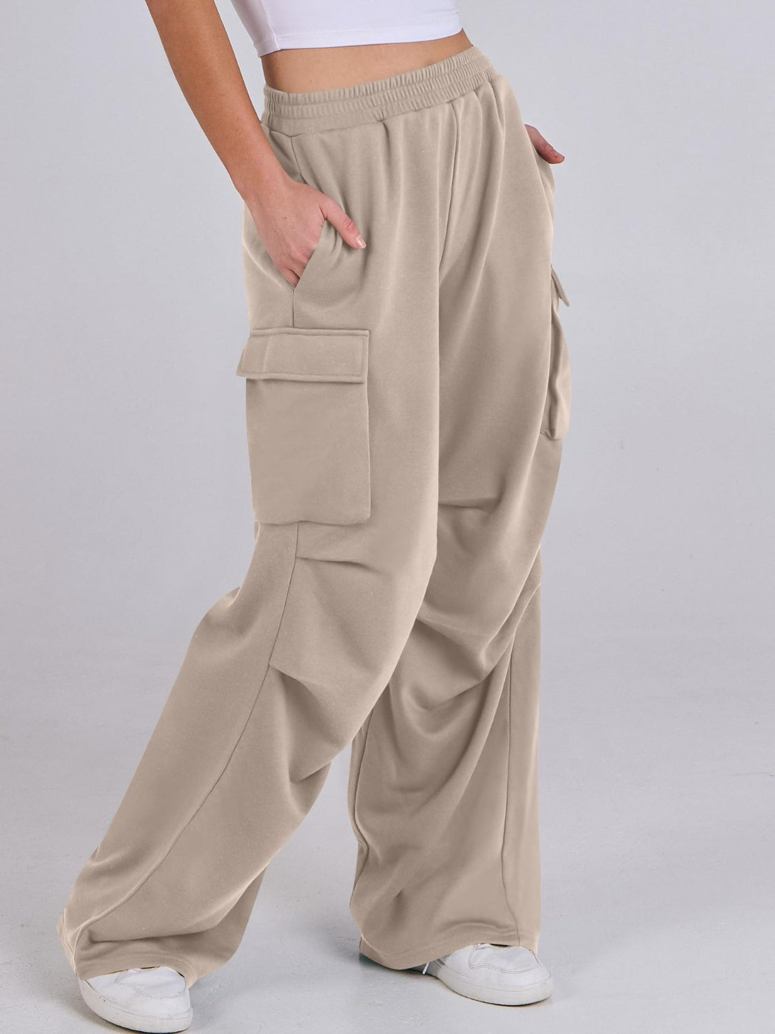 Hazel Blues® |  Elastic Waist Wide Leg Pants with Pockets