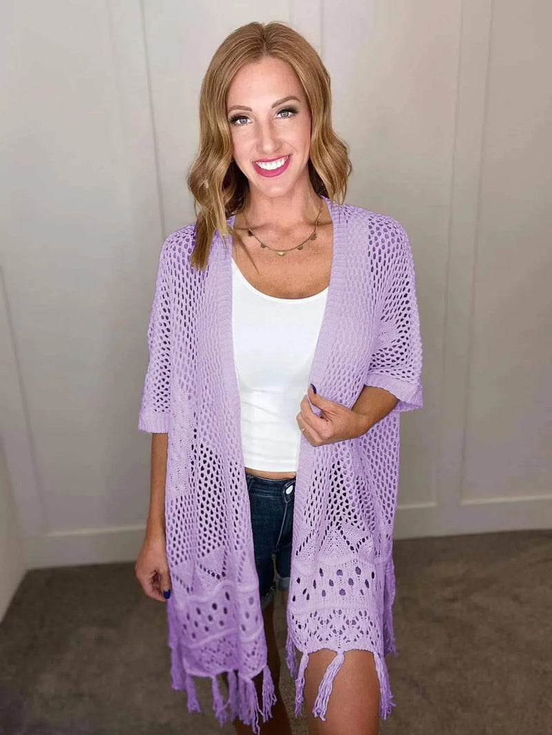 Hazel Blues® |  PREORDER: Amanda Crochet Cardigan in Six Colors