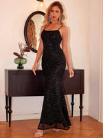 Hazel Blues® |  Sequin Square Neck Maxi Cami Dress