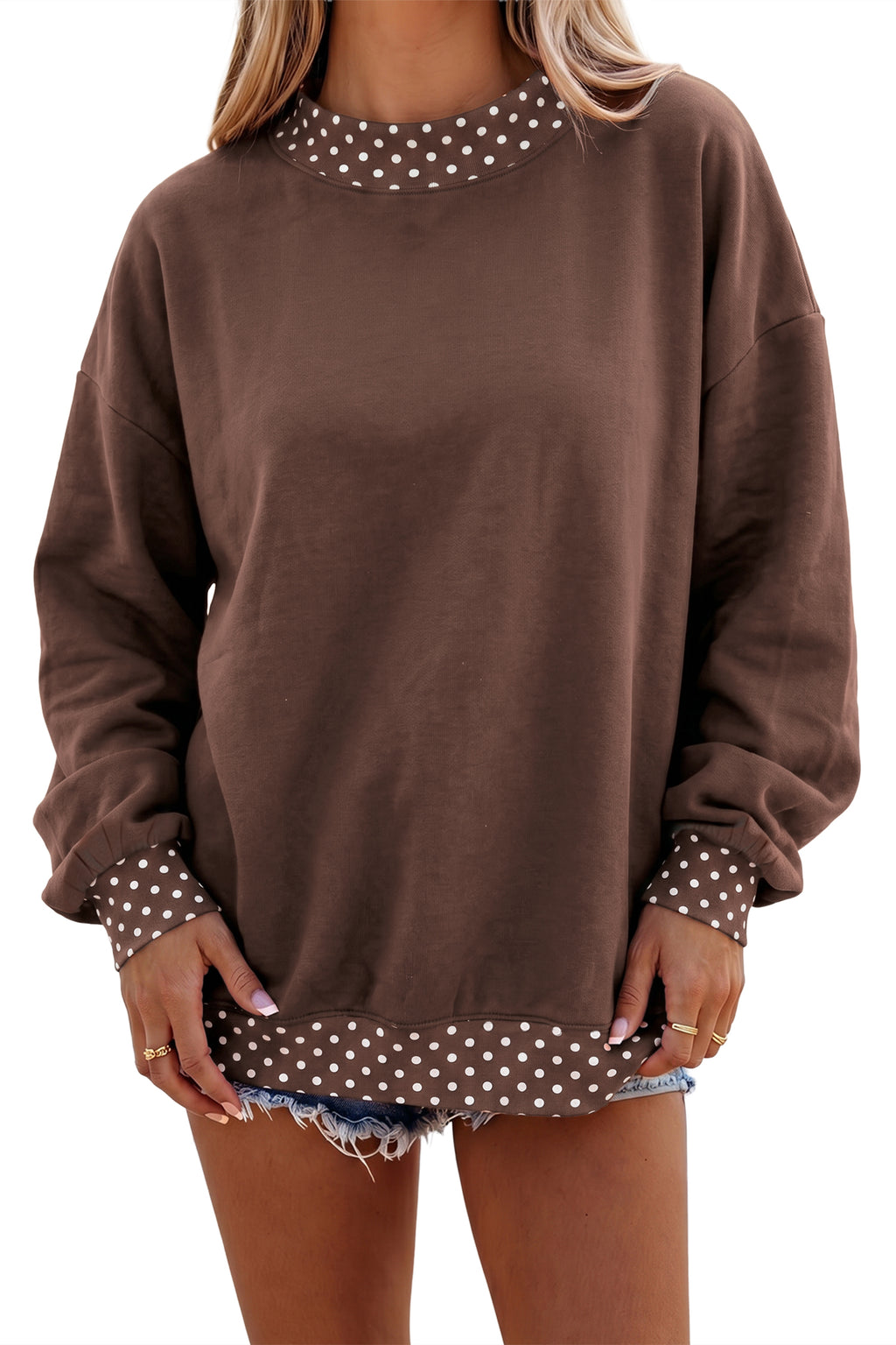 Eloise Haven Polka-Dot Oversized Sweatshirt