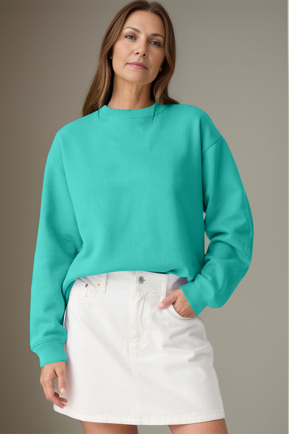 Hazel Blues® |  Round Neck Long Sleeve Sweatshirt