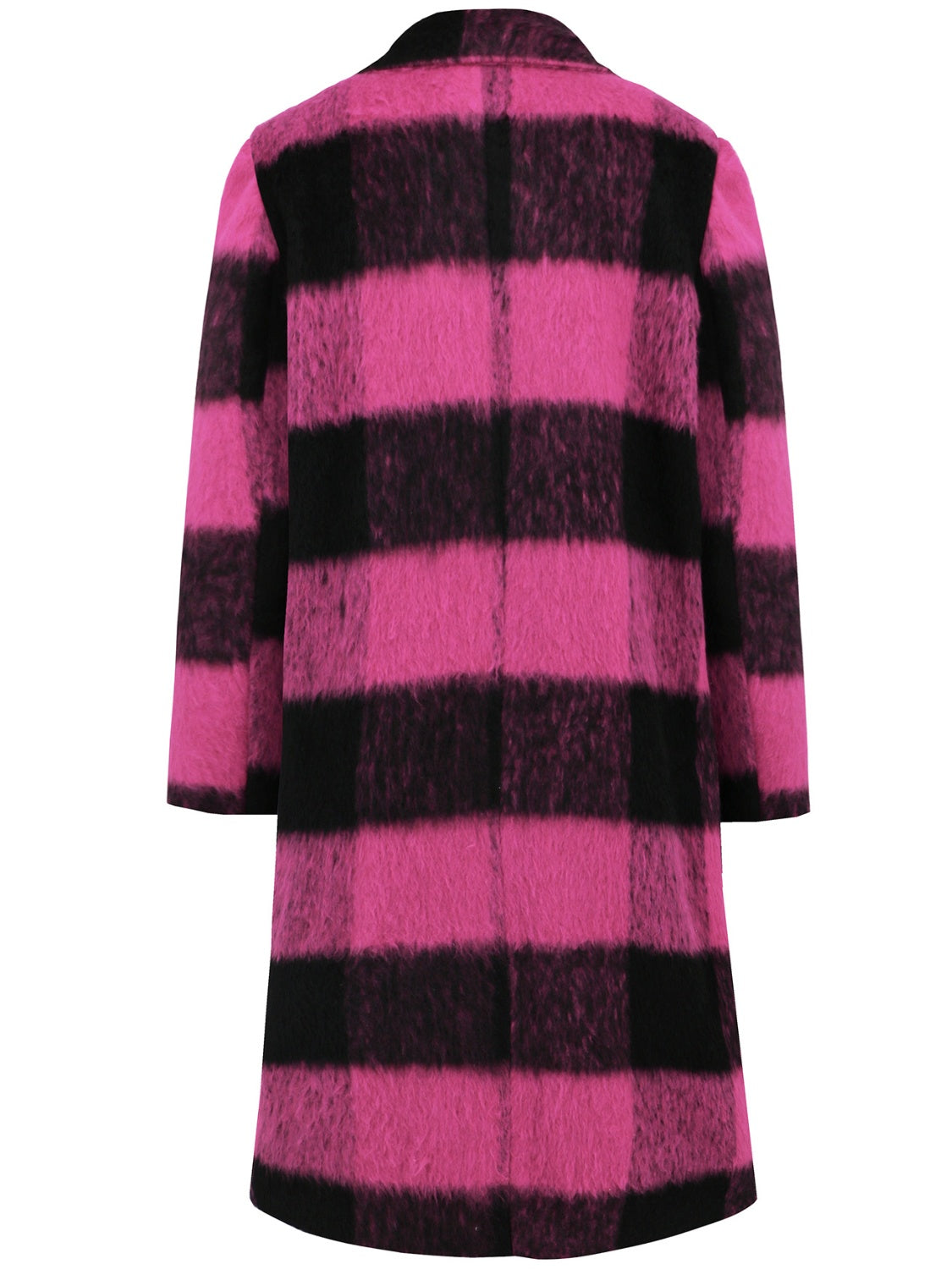 Hazel Blues® |  Plaid Double-Breasted Long Sleeve Coat