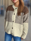 Hazel Blues® |  Color Block Round Neck Button Up Cardigan