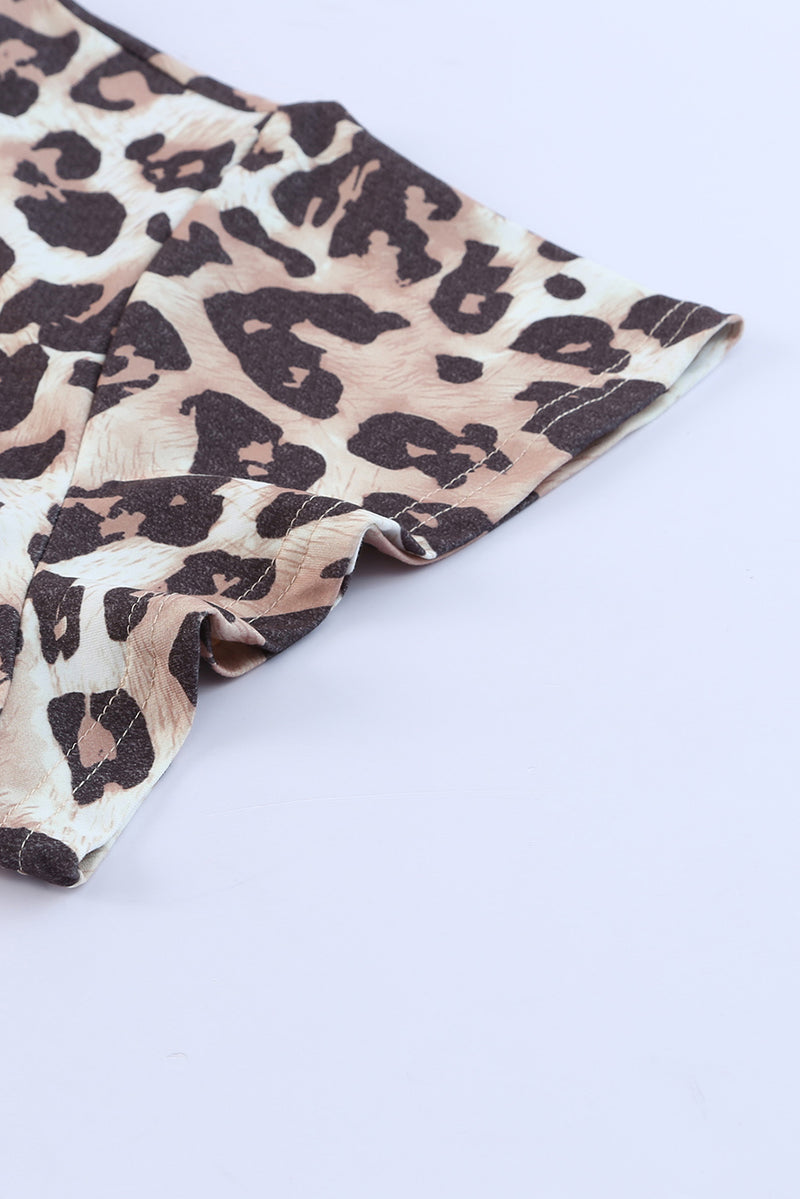 Hazel Blues® | Leopard Round Neck Blouse