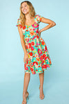 Hazel Blues® |  Haptics Floral Square Neck Short Sleeve Dress