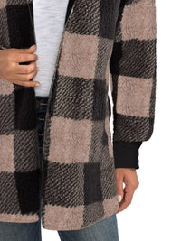 Hazel Blues® |  Plaid Long Sleeve Hooded Coat