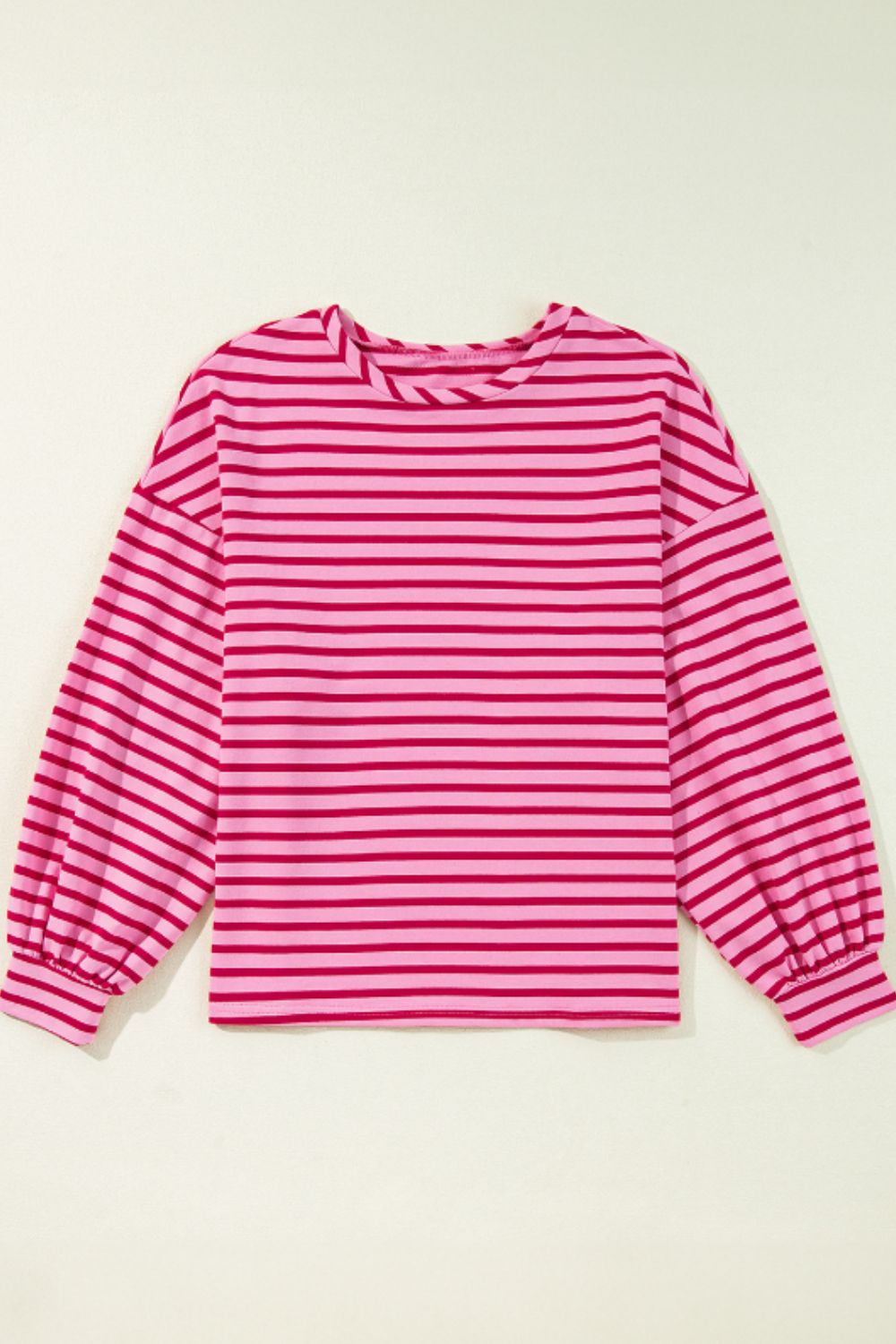 Hazel Blues® |  Striped Round Neck Long Sleeve Sweatshirt