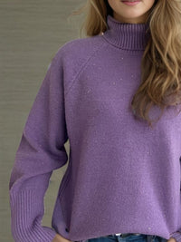 Hazel Blues® |  Turtleneck Raglan Sleeve Sweater