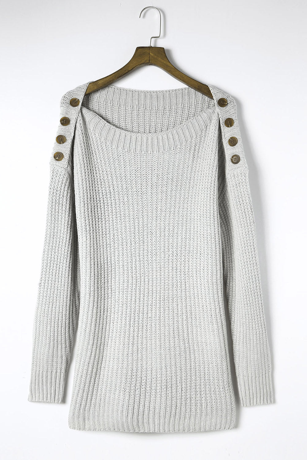 Hazel Blues® |  Side Slit Boat Neck Long Sleeve Sweater