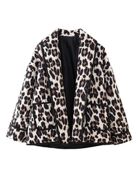 Hazel Blues® |  Leopard Open Front Long Sleeve Outerwear