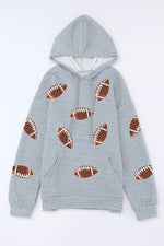 Hazel Blues® |  Drawstring Football Long Sleeve Hoodie