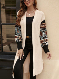 Hazel Blues® |  Slit Open Front Long Sleeve Longline Cardigan