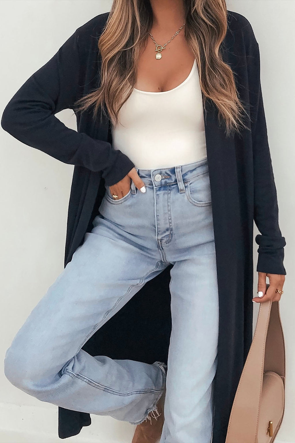 Dusty Blue Tunic Cardigan