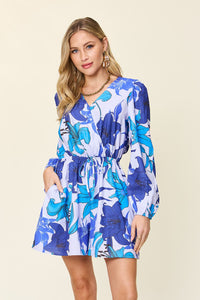 Hazel Blues® |  Double Take Floral Long Sleeve Romper with Pockets