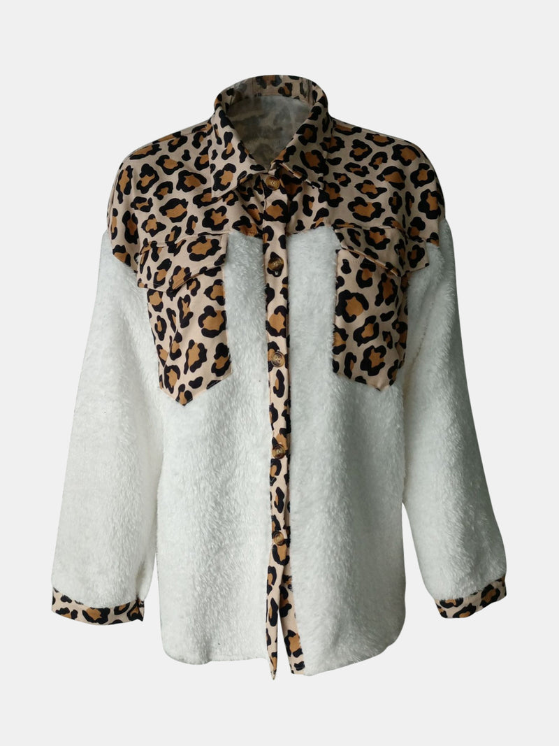 Hazel Blues® |  Fuzzy Button Up Long Sleeve Jacket