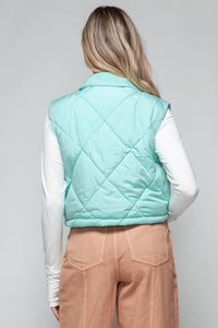 Hazel Blues® |  Snobbish Snap Down Quilted Crop Vest