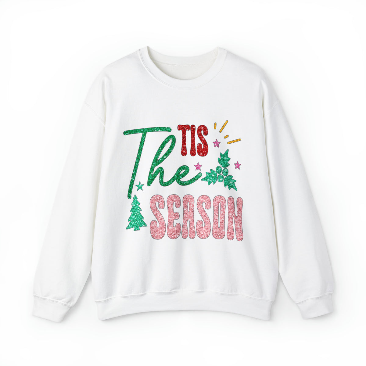 3Blues Designs |   Hazel Blues® |  Tis the Season Faux Glitter Chenille Crewneck Sweatshirt