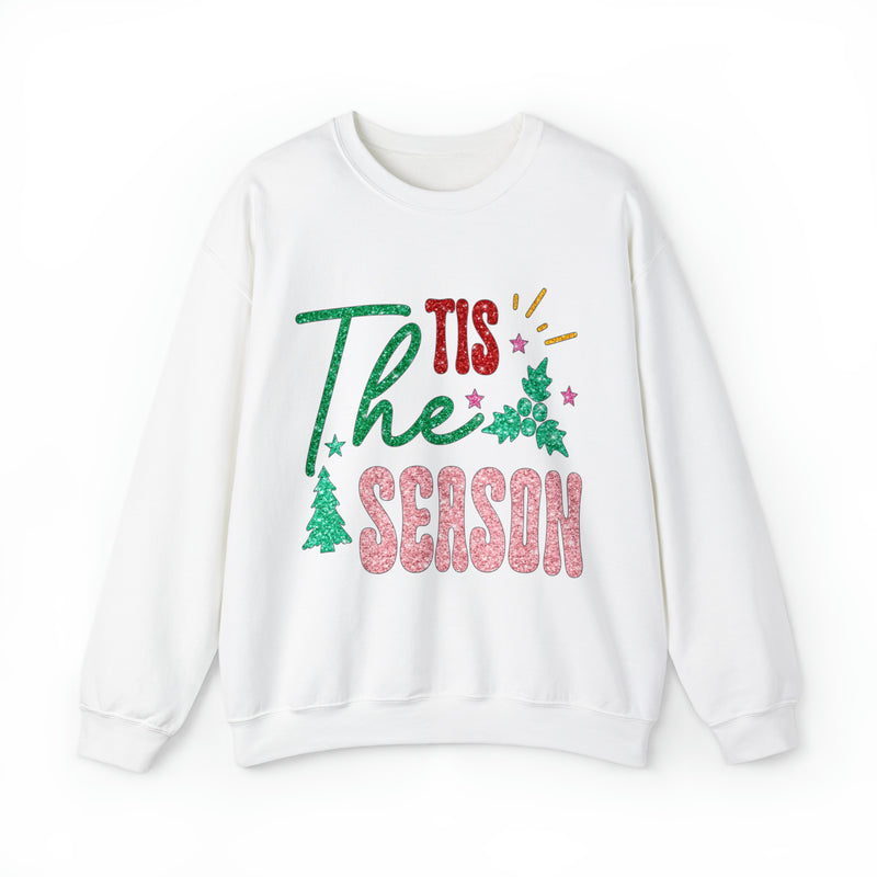 Hazel Blues® |  Tis the Season Faux Glitter Chenille Crewneck Sweatshirt