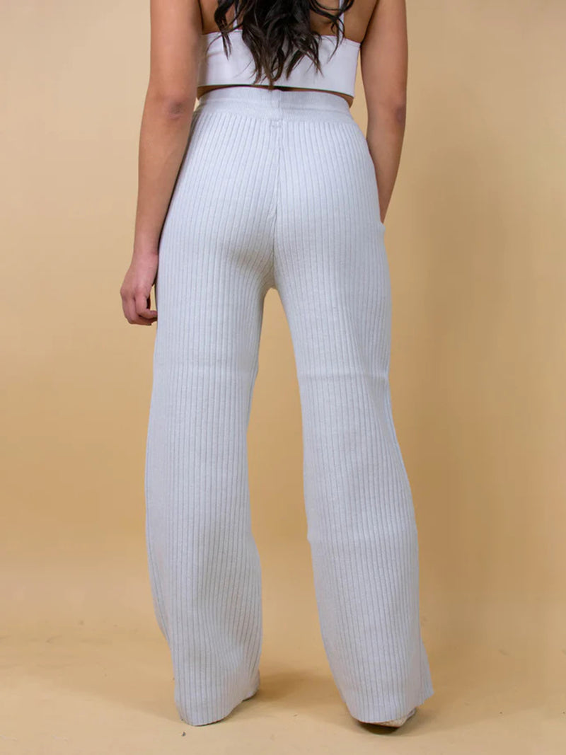 Hazel Blues® |  Ribbed Wide Leg Sweater Pants