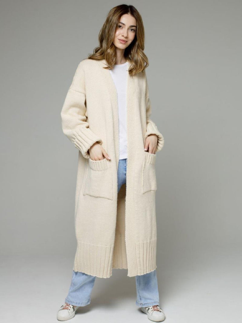 Hazel Blues® |  Pocketed Open Front Dropped Shoulder Cardigan