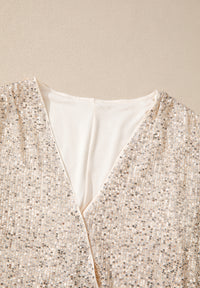 Hazel Blues® |  Sequin Surplice Long Sleeve Bodysuit