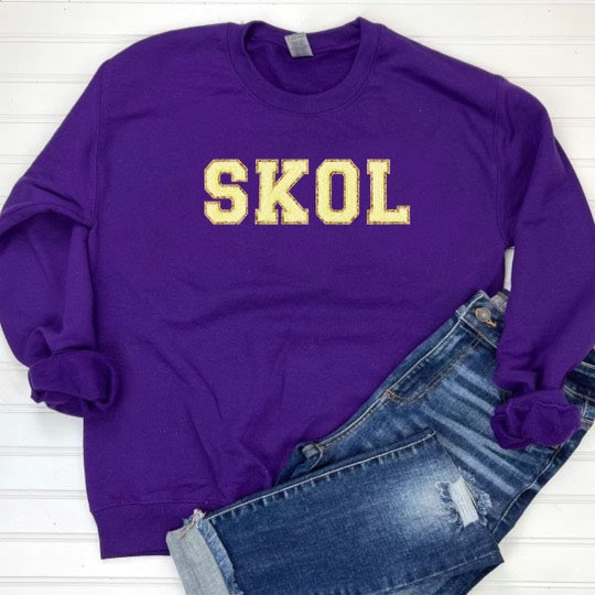 Hazel Blues® | Game Day Patch Sweatshirt: SKOL