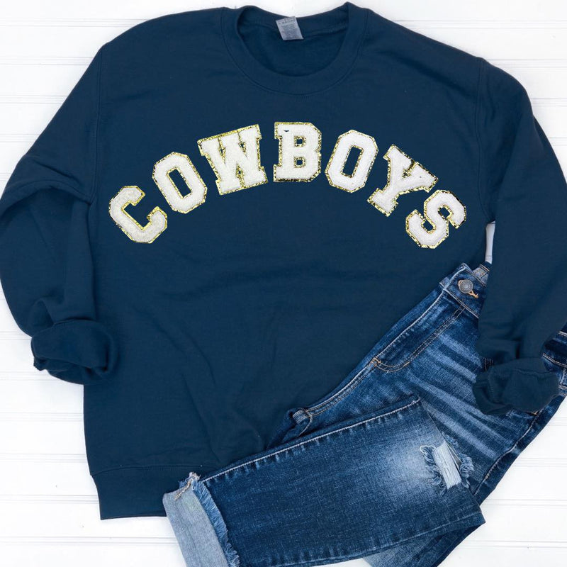 Hazel Blues® | Game Day Patch Sweatshirt: COWBOYS