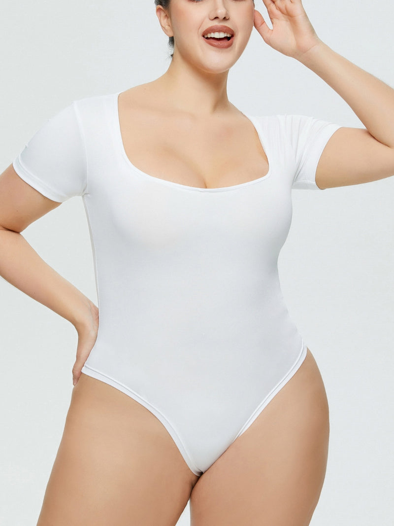 Hazel Blues® |  Square Neck Short Sleeve Bodysuit