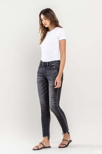 Hazel Blues® |  Lovervet Raw Hem Cropped Skinny Jeans