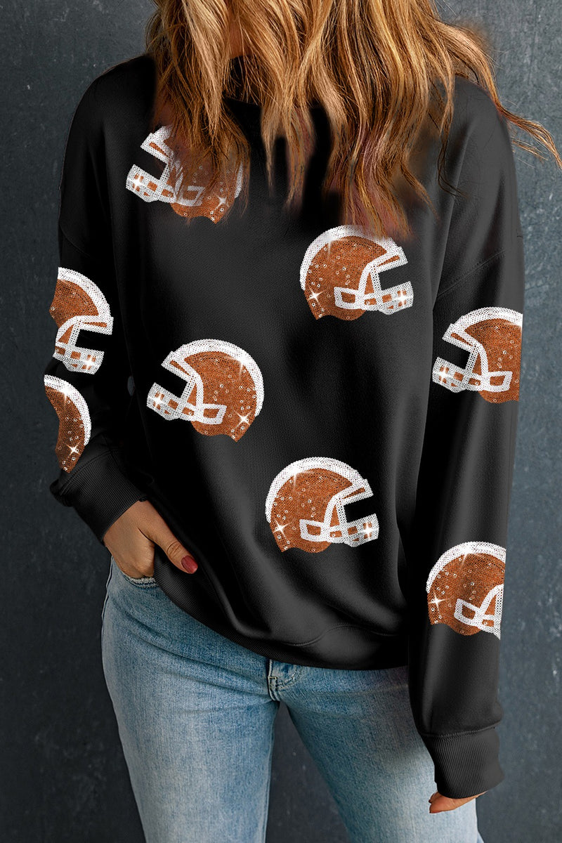 Hazel Blues® |  Sequin Round Neck Long Sleeve Sweatshirt