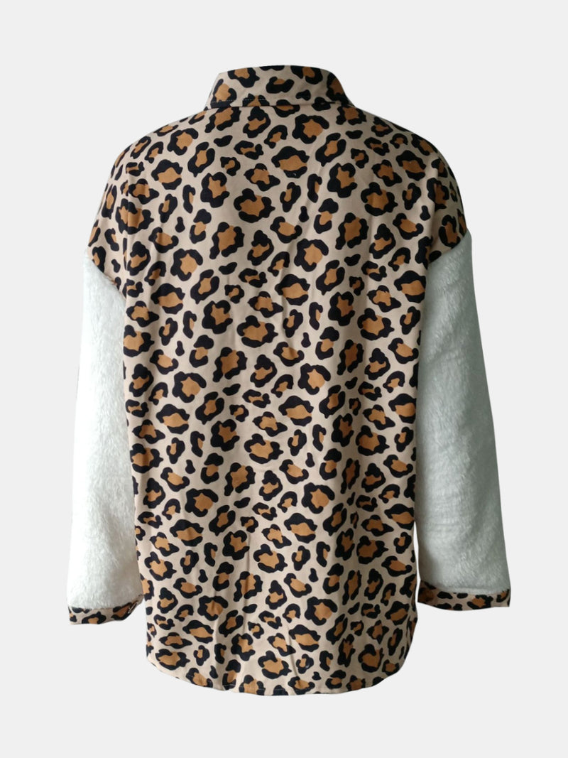 Hazel Blues® |  Fuzzy Button Up Long Sleeve Jacket
